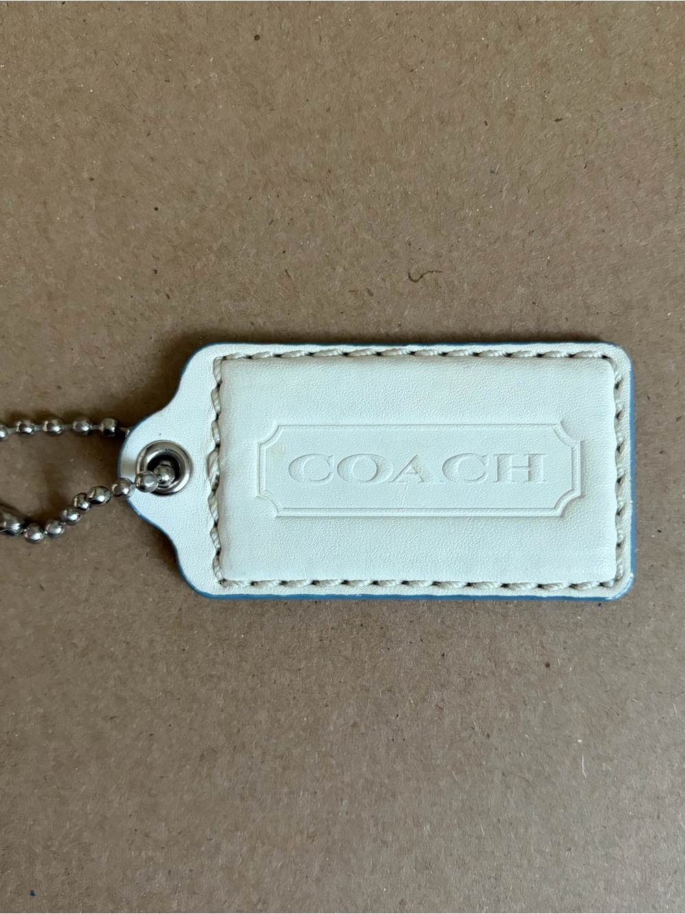 Coach Leather Hangtag with Coach  Ball Chain